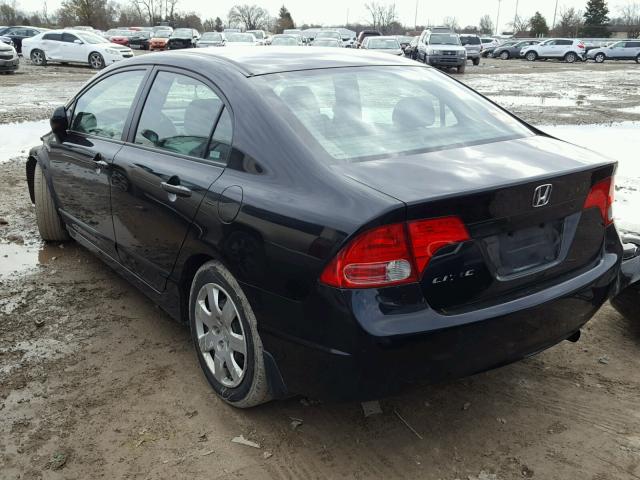 1HGFA16548L058236 - 2008 HONDA CIVIC LX BLACK photo 3