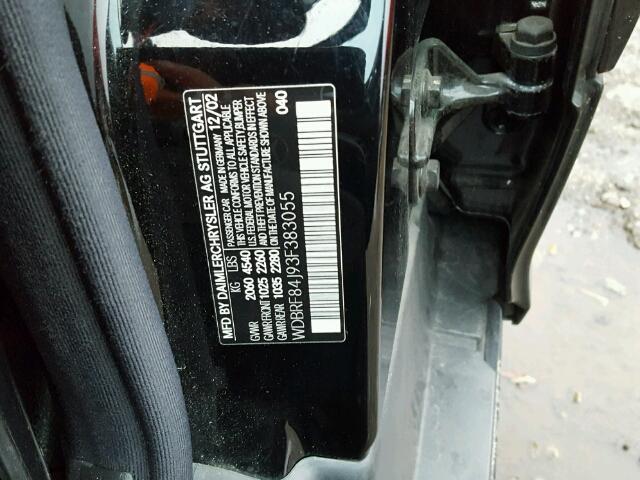 WDBRF84J93F383055 - 2003 MERCEDES-BENZ C 320 4MAT BLACK photo 10