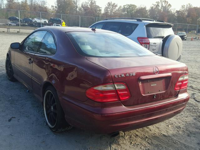 WDBLJ70G4YF157599 - 2000 MERCEDES-BENZ CLK 430 RED photo 3