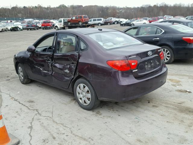 KMHDU46D68U584413 - 2008 HYUNDAI ELANTRA GL PURPLE photo 3