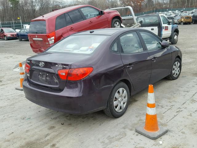 KMHDU46D68U584413 - 2008 HYUNDAI ELANTRA GL PURPLE photo 4