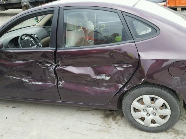 KMHDU46D68U584413 - 2008 HYUNDAI ELANTRA GL PURPLE photo 9