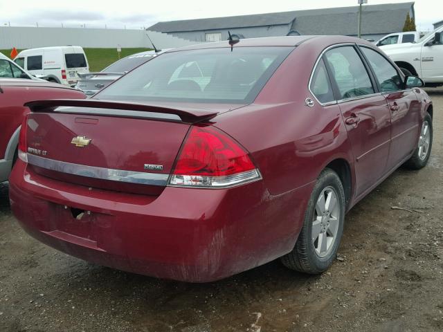 2G1WT58K581366601 - 2008 CHEVROLET IMPALA LT BURGUNDY photo 4