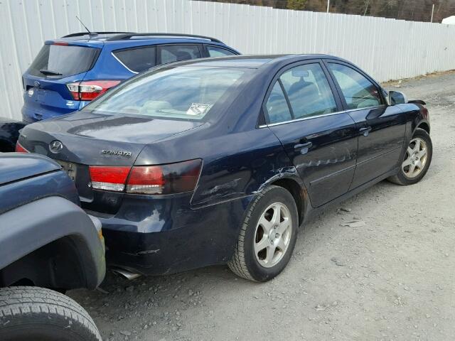 5NPEU46F96H108013 - 2006 HYUNDAI SONATA GLS BLUE photo 4