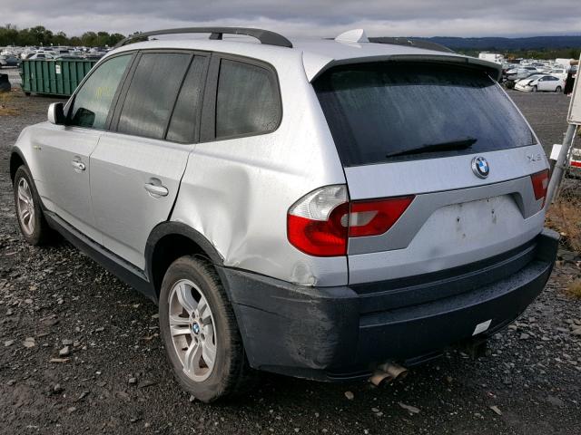 WBXPA93484WA61913 - 2004 BMW X3 3.0I SILVER photo 3