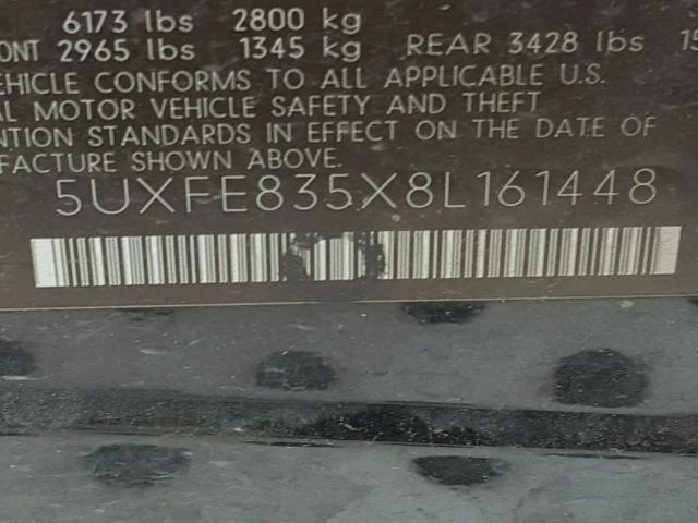 5UXFE835X8L161448 - 2008 BMW X5 4.8I BLACK photo 10