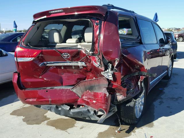 5TDYK3DC2ES427851 - 2014 TOYOTA SIENNA XLE RED photo 4