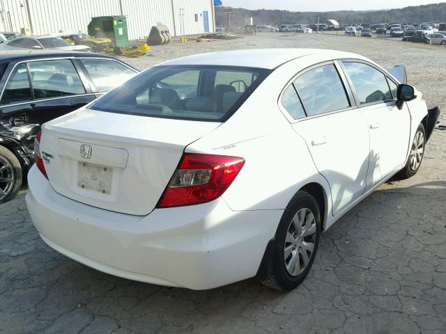 19XFB2F51CE061694 - 2012 HONDA CIVIC LX WHITE photo 4