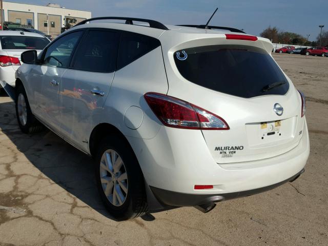 JN8AZ1MUXBW067240 - 2011 NISSAN MURANO S WHITE photo 3