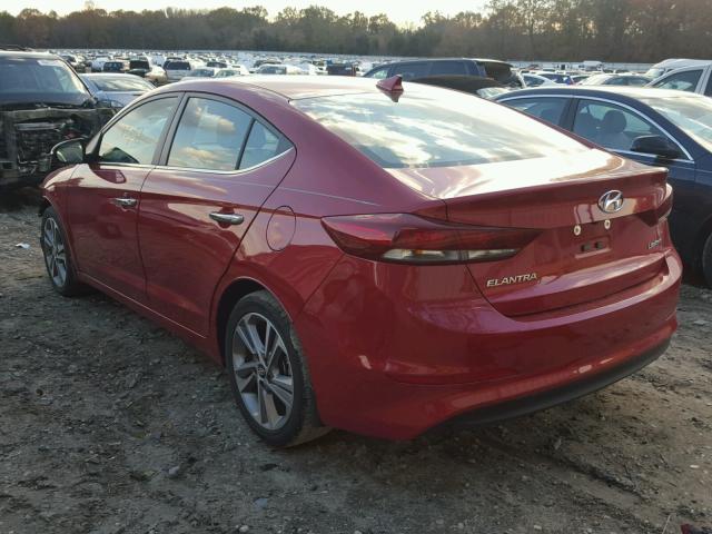 5NPD84LF7HH033934 - 2017 HYUNDAI ELANTRA SE RED photo 3