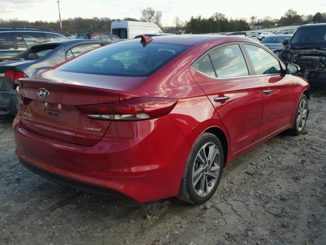 5NPD84LF7HH033934 - 2017 HYUNDAI ELANTRA SE RED photo 4