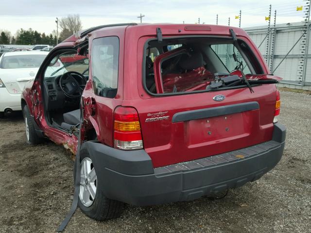 1FMYU02Z65DA25788 - 2005 FORD ESCAPE XLS BURGUNDY photo 3