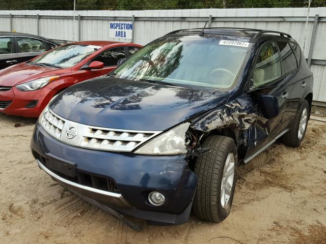 JN8AZ08WX7W633457 - 2007 NISSAN MURANO SL BLUE photo 2