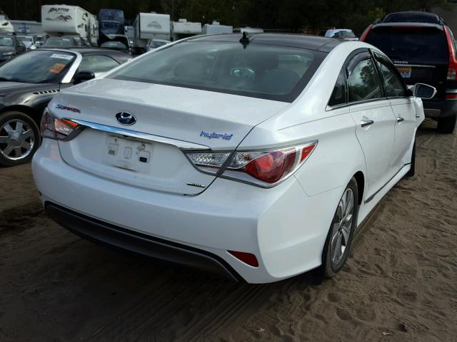 KMHEC4A41DA075310 - 2013 HYUNDAI SONATA HYB WHITE photo 4