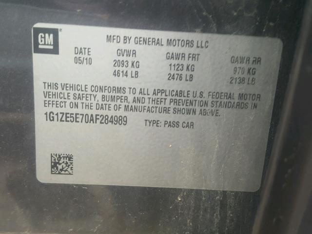 1G1ZE5E70AF284989 - 2010 CHEVROLET MALIBU LTZ GRAY photo 10