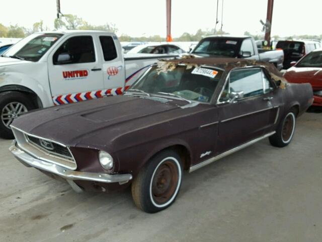 8R01C128659 - 1968 FORD MUSTANG BURGUNDY photo 2