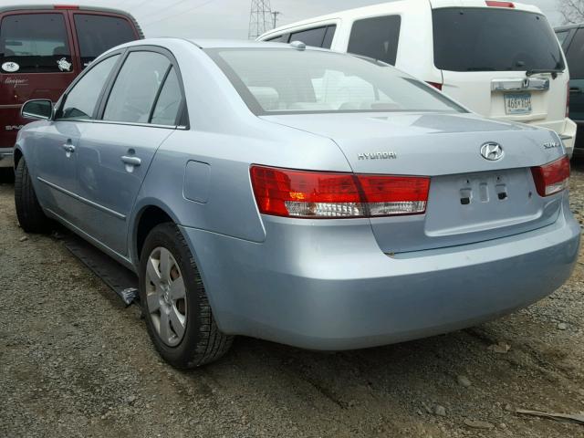 5NPET46C88H401932 - 2008 HYUNDAI SONATA GLS BLUE photo 3