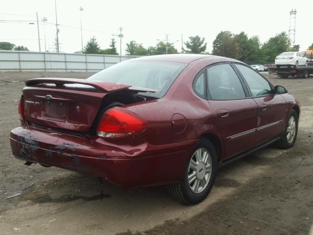 1FAHP56S74G133880 - 2004 FORD TAURUS SEL MAROON photo 4