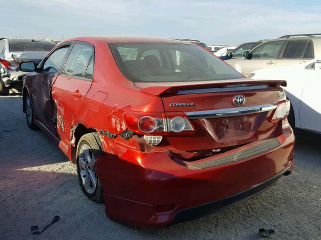 5YFBU4EE6DP197907 - 2013 TOYOTA COROLLA BA RED photo 3