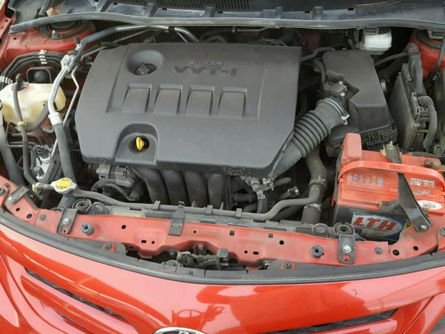 5YFBU4EE6DP197907 - 2013 TOYOTA COROLLA BA RED photo 7