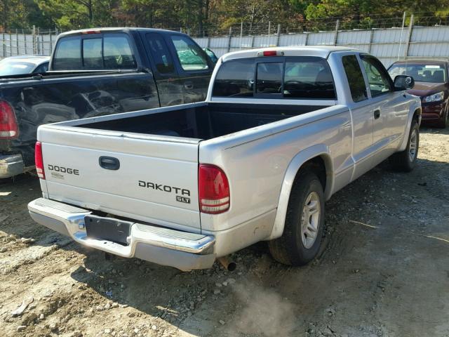 1D7GL42K64S627068 - 2004 DODGE DAKOTA SLT SILVER photo 4