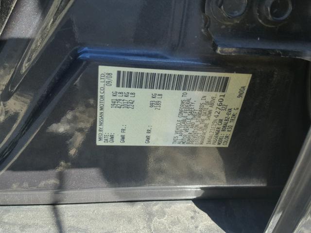 1N4AL21E19N427601 - 2009 NISSAN ALTIMA 2.5 GRAY photo 10