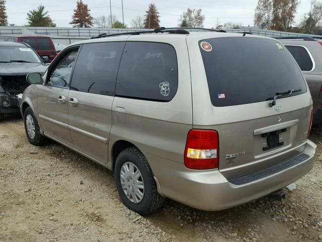 KNDUP132456707901 - 2005 KIA SEDONA EX TAN photo 3