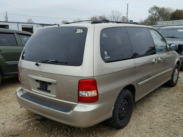 KNDUP132456707901 - 2005 KIA SEDONA EX TAN photo 4