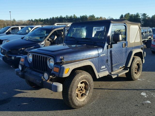 1J4FA49S23P349637 - 2003 JEEP WRANGLER / BLUE photo 2