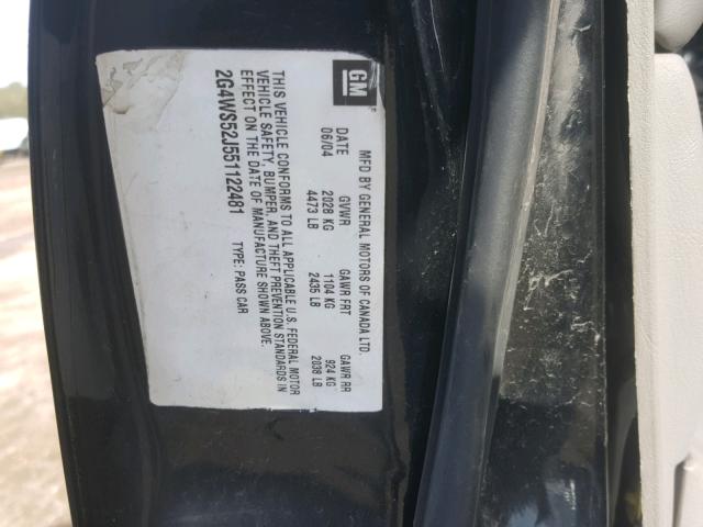 2G4WF551521198276 - 2002 BUICK REGAL GS BLACK photo 10