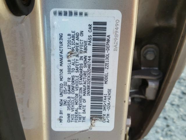 1NXBR32EX3Z046744 - 2003 TOYOTA COROLLA LE 米色 照片 10