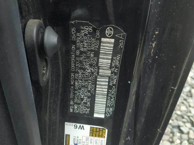 JTKDE177X60067458 - 2006 TOYOTA SCION TC 黑色 照片 10