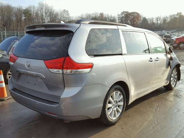 5TDYK3DC9BS029855 - 2011 TOYOTA SIENNA XLE SILVER photo 4