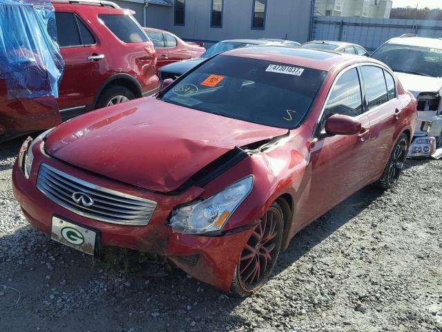 JNKBV61F67M807558 - 2007 INFINITI G35 RED photo 2