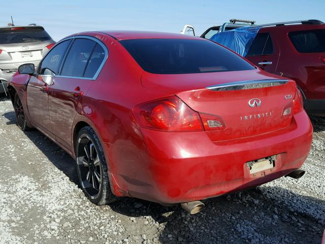 JNKBV61F67M807558 - 2007 INFINITI G35 RED photo 3