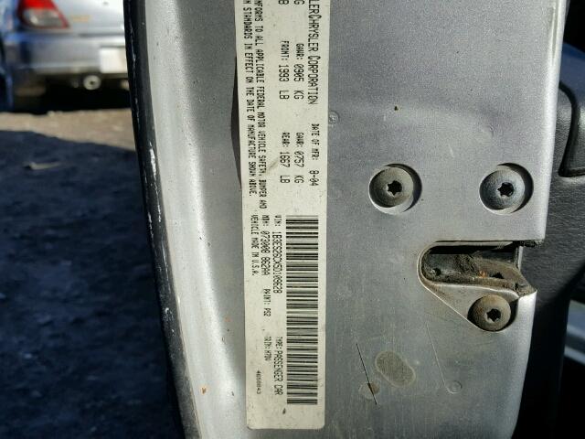 1B3ES26CX5D109628 - 2005 DODGE NEON BASE SILVER photo 10