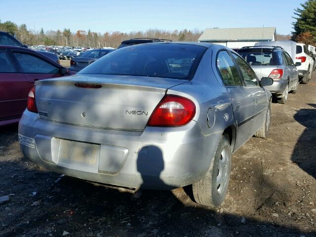 1B3ES26CX5D109628 - 2005 DODGE NEON BASE SILVER photo 4