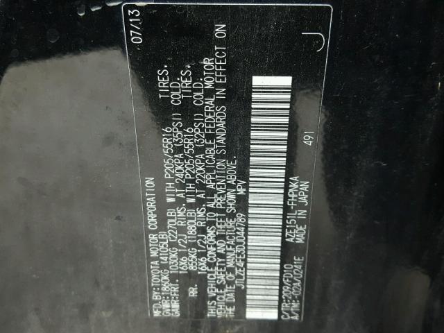 JTLZE4FE3DJ044789 - 2013 TOYOTA SCION XB 黑色 照片 10