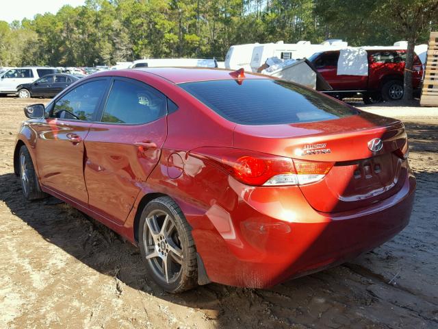 KMHDH4AE9CU315030 - 2012 HYUNDAI ELANTRA GL RED photo 3