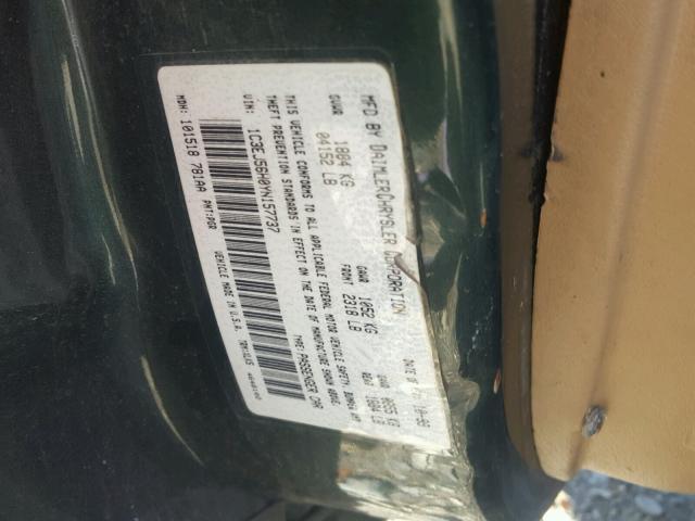 1C3EJ56H0YN157737 - 2000 CHRYSLER CIRRUS LXI GREEN photo 10