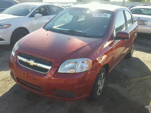 KL1TD56E39B376444 - 2009 CHEVROLET AVEO LS RED photo 2