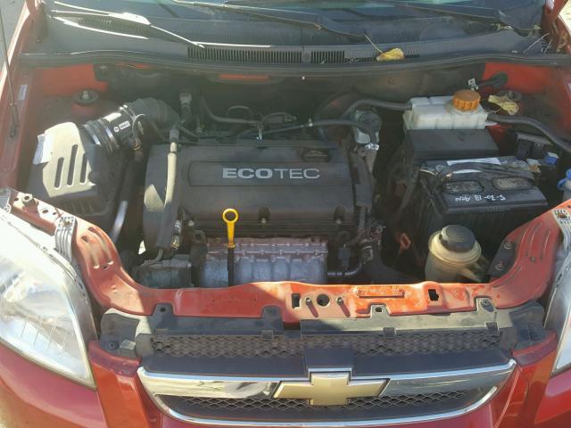 KL1TD56E39B376444 - 2009 CHEVROLET AVEO LS RED photo 7