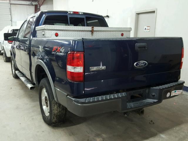 1FTPW14545FA65995 - 2005 FORD F150 BLUE photo 3