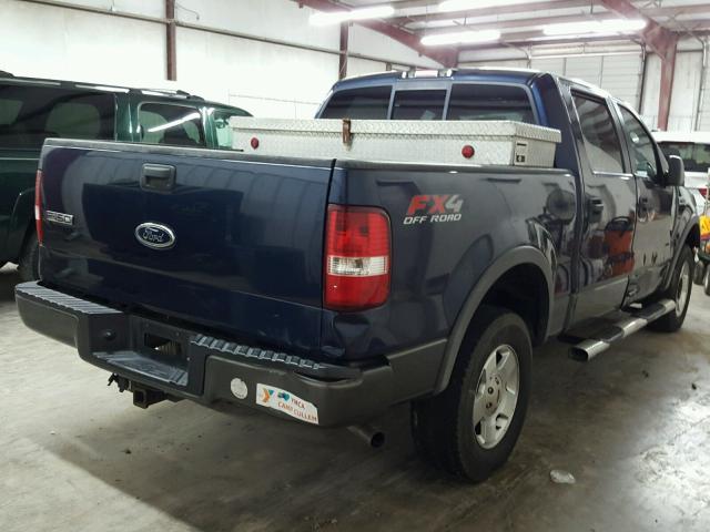 1FTPW14545FA65995 - 2005 FORD F150 BLUE photo 4