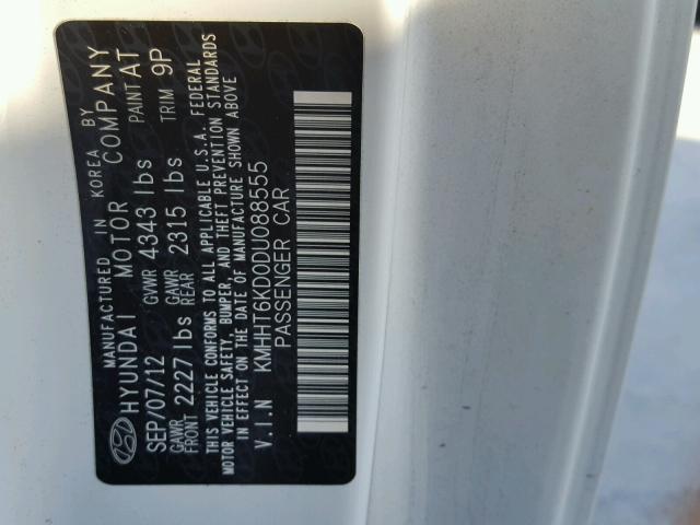 KMHHT6KD0DU088555 - 2013 HYUNDAI GENESIS CO WHITE photo 10