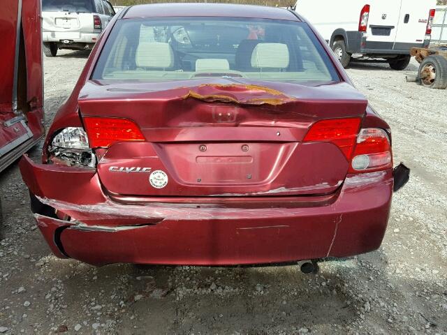 2HGFA16847H505783 - 2007 HONDA CIVIC EX მუქწითელი ფოტო 9