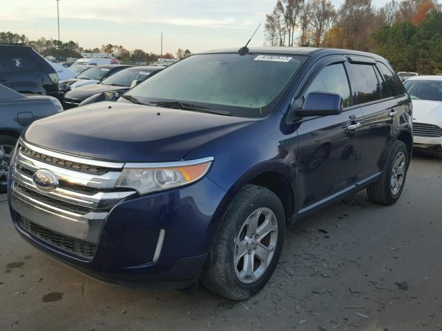 2FMDK3JC1BBA00947 - 2011 FORD EDGE SEL BLUE photo 2