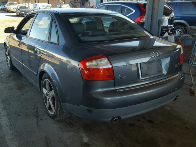 WAULC68E32A239270 - 2002 AUDI A4 1.8T QU GRAY photo 3