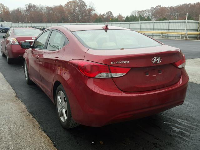 KMHDH4AE7BU108442 - 2011 HYUNDAI ELANTRA GL RED photo 3