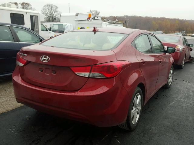 KMHDH4AE7BU108442 - 2011 HYUNDAI ELANTRA GL RED photo 4